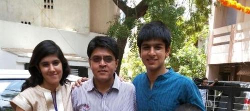 Myself flanked by my Kids